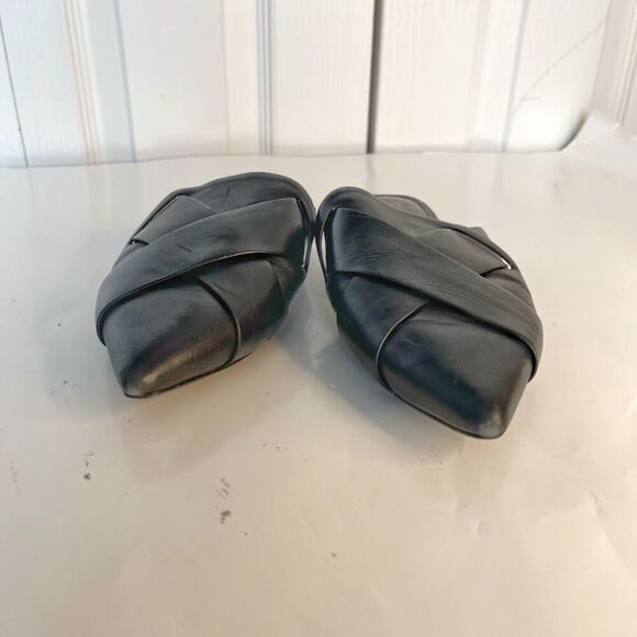 Marc Fisher Leather Sono Pointy Toe Woven Witchy Core Goth Slip On Mules Sandals - Picture 8 of 9